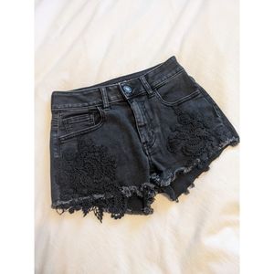 3/$20! AE Super Super Stretch Denim Lace Shorts